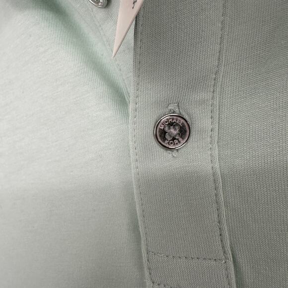Michael Kors Embroidered Logo Cotton Pale Jade Short Sleeve Polo Mens XXL - Picture 4 of 10